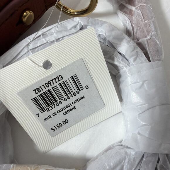 Fossil Jolie Leather Crossbody Bag Purse NWT Cayenne Brown Rust Pebbled - Picture 4 of 10